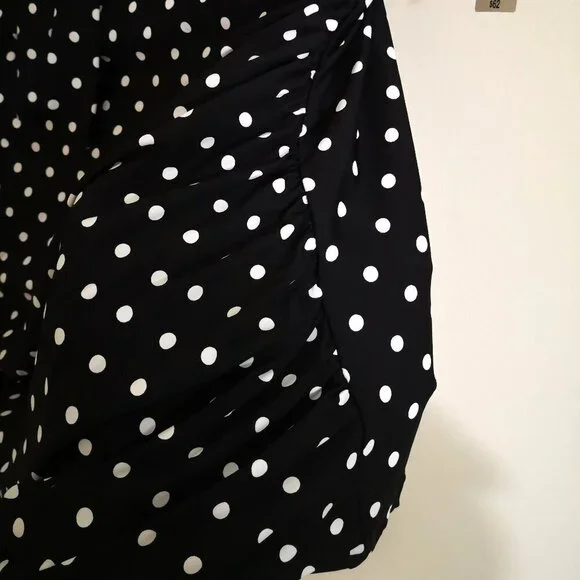 Sonnet Shores Lined Polka Dots Tankini Swimsuit Top Black/White Size 22W - Picture 5 of 6